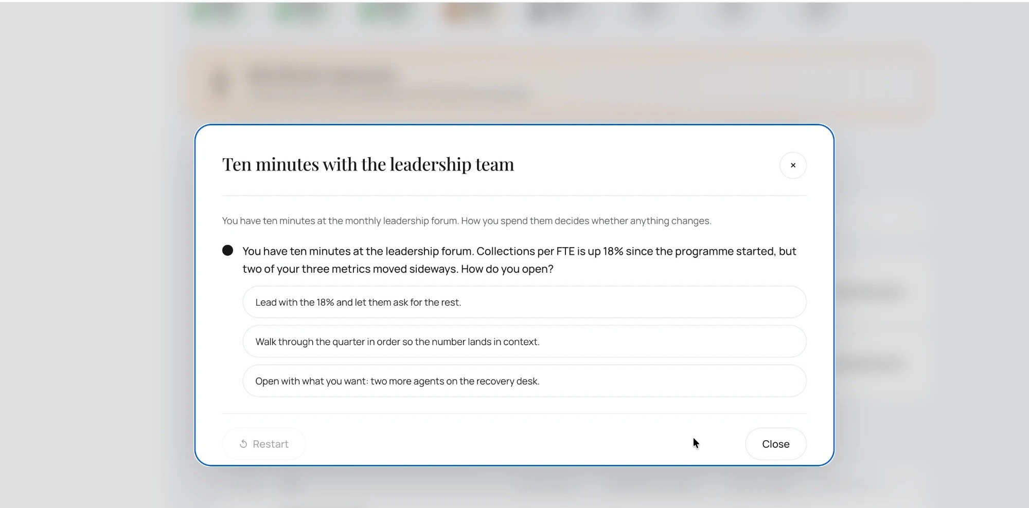 StarTrac &mdash; a simulation: rehearsing a decision before making it for real
